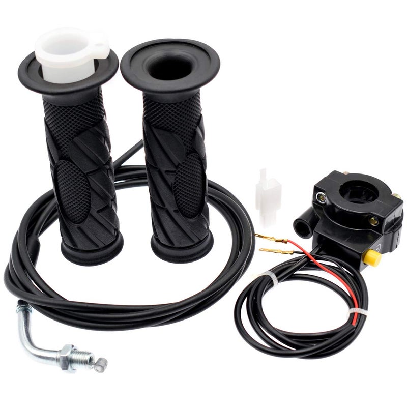 Royitay 7/8 22mm Twist Throttle Accelerator Handle Grips, 75" Long Throttle Cable,Metal Kill Switch Set for 33cc 43cc 49cc 50cc Zooma Stand Up Gas Scooter Coleman CT200U Mini Bike Motorized Bicycle - Image 1